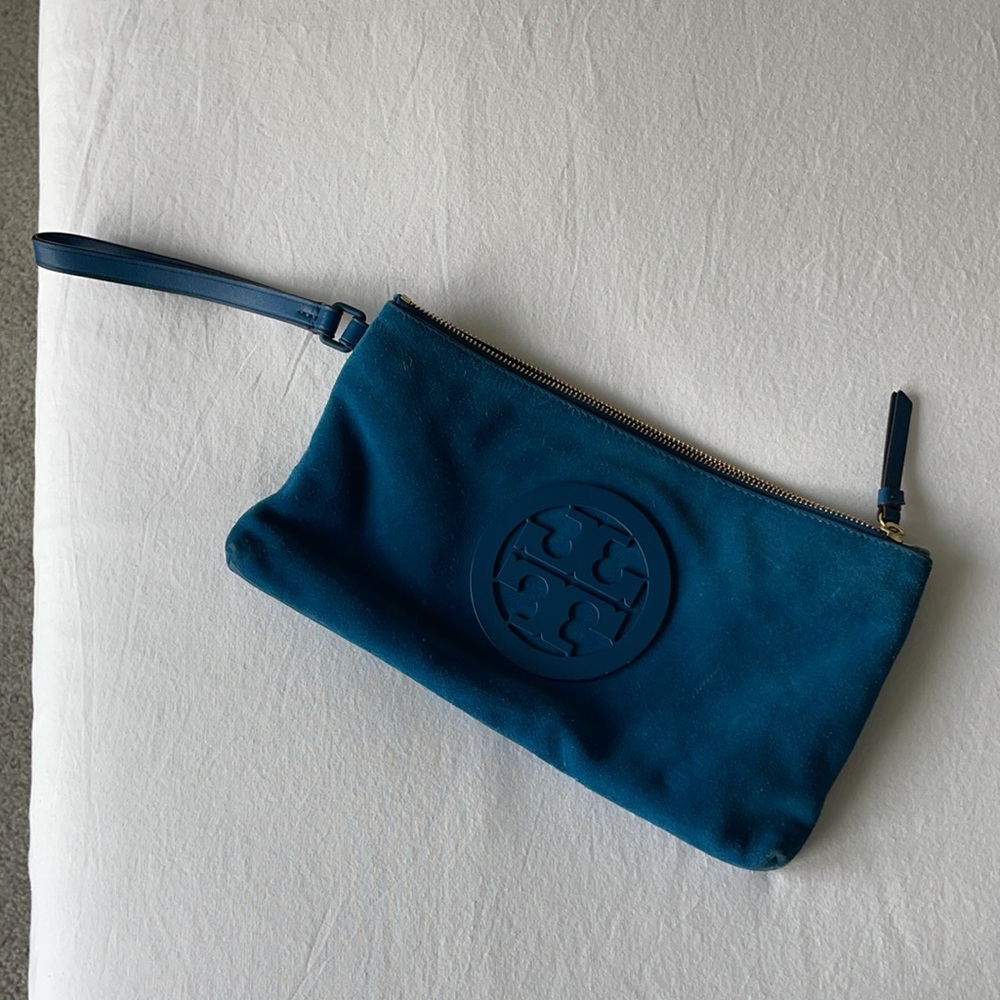 Tory Burch Suede Wristlet Clutch